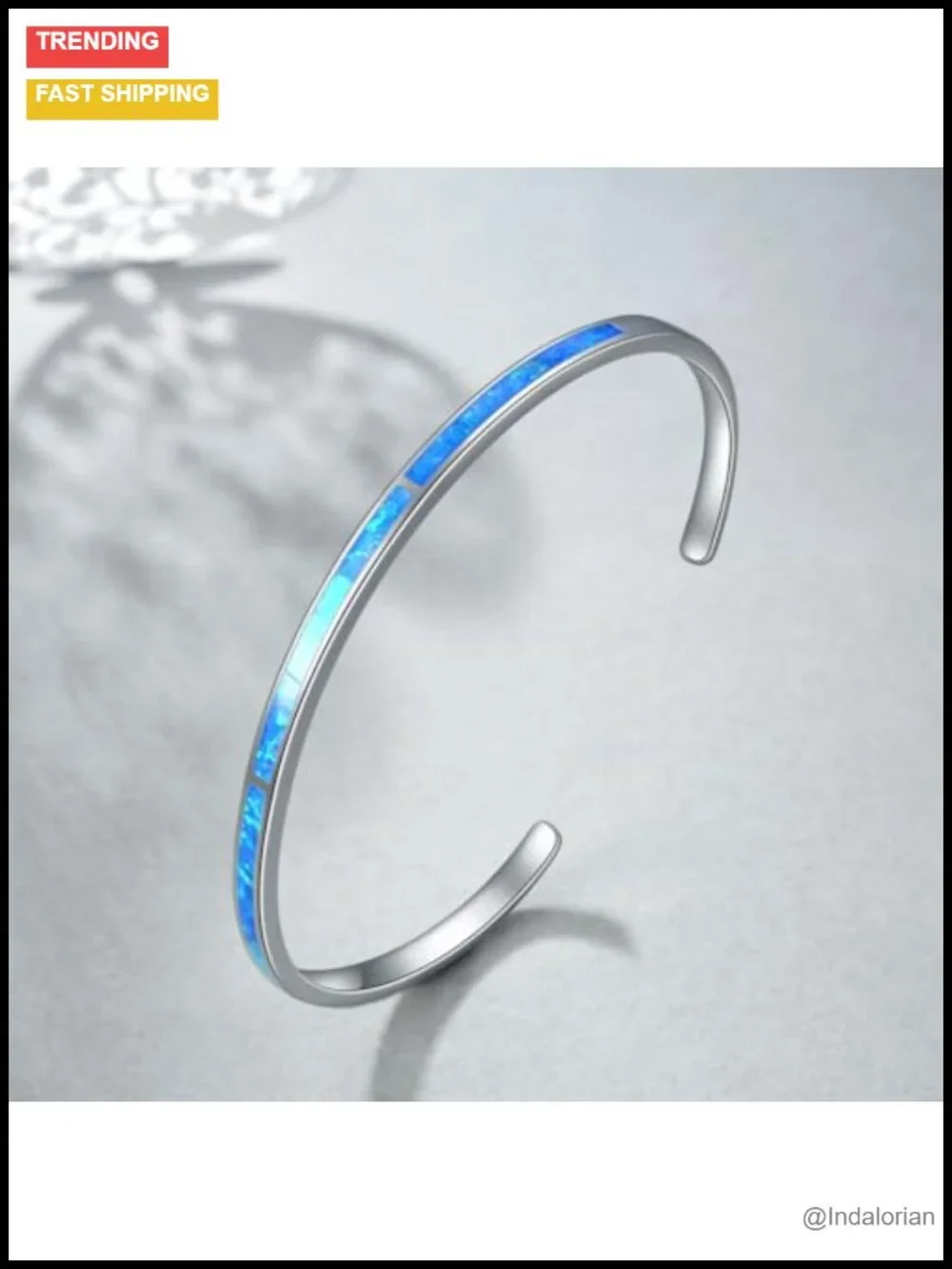 Sterling Silver Opal Cuff Bangle Bracelet Women Gift